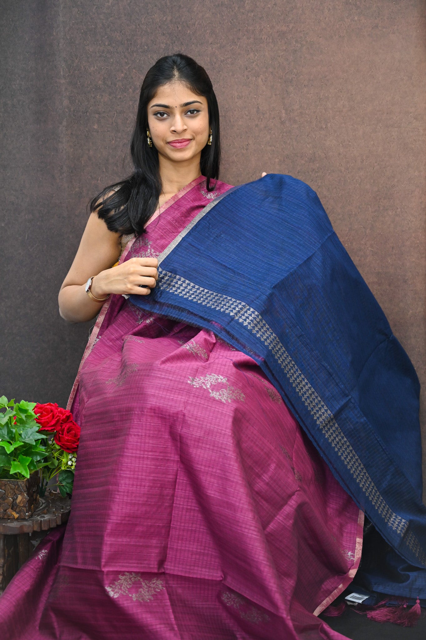 Jute Silk Saree with zari work
