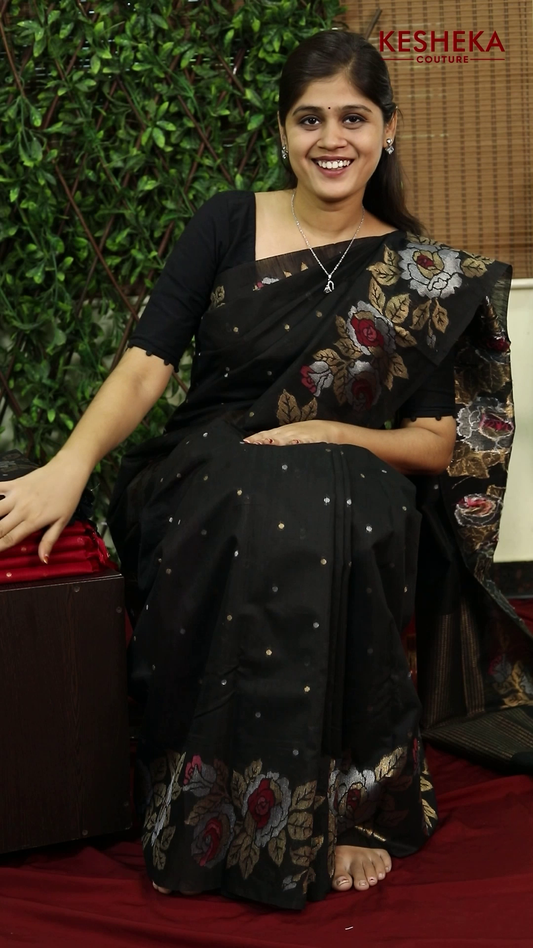 Khadi_Jamdani_-_Black