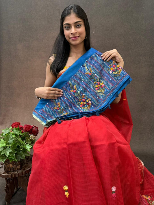 Kota Silk Saree with Embroidey Work