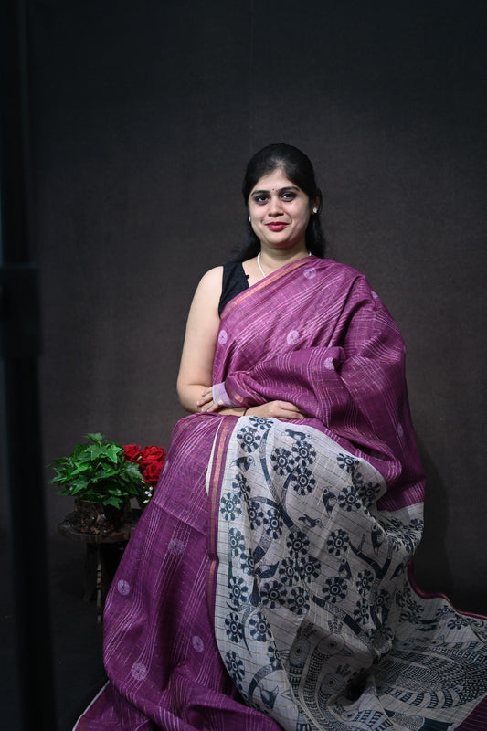 Chanderi Print Saree