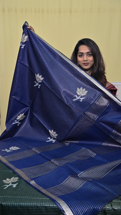 Tussar Check Saree
