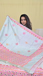 Tussar Embroidery Print Saree