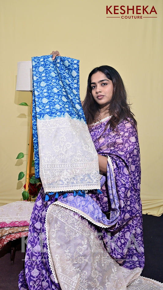 Semi Chanderi Silk Saree