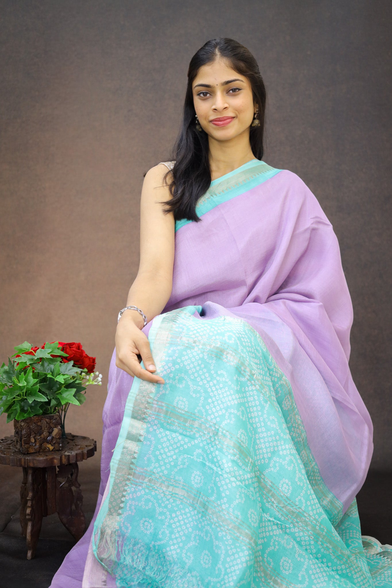 Mangalagiri silk with Bandej Print