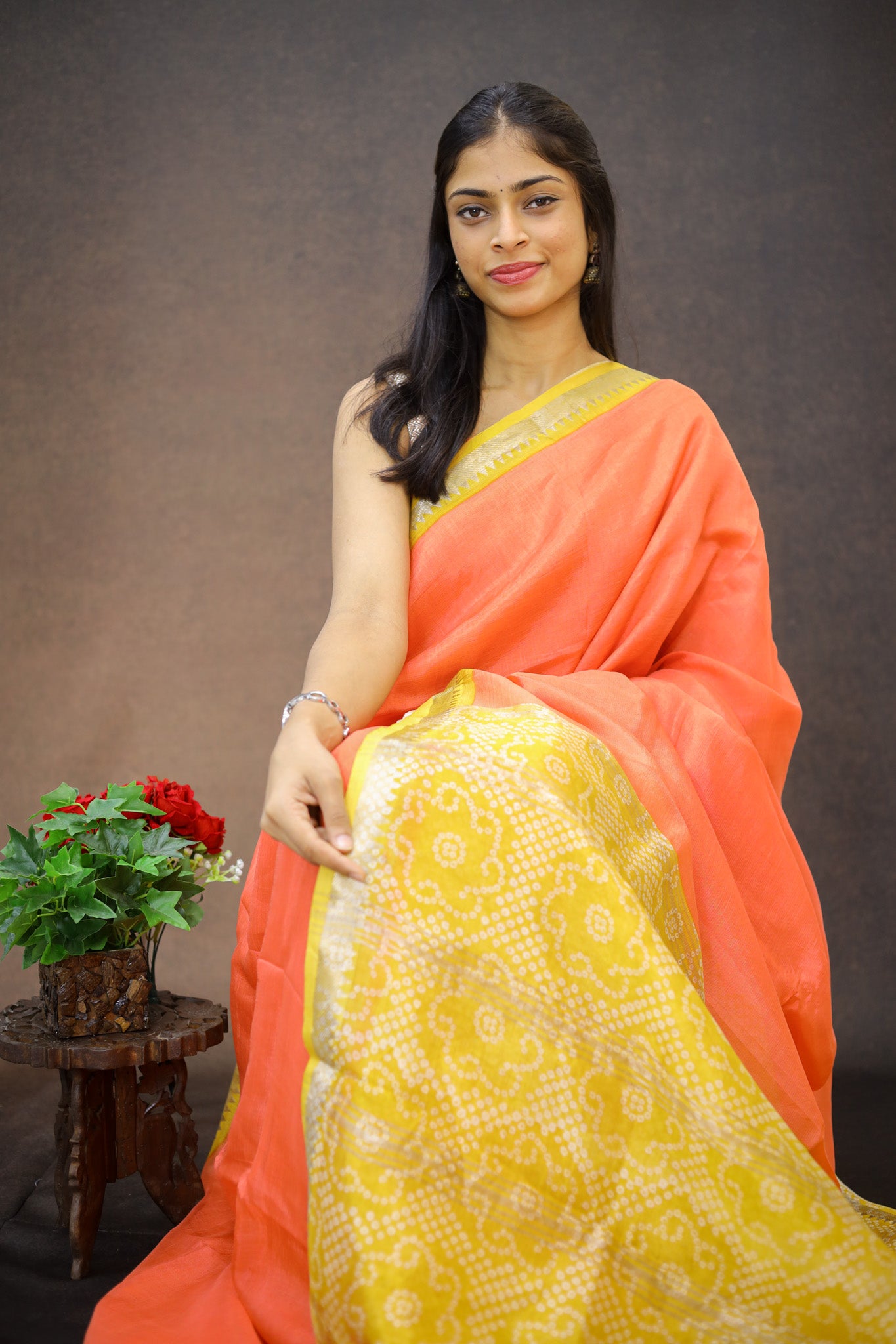 Mangalagiri silk with Bandej Print