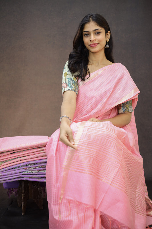 Munga Tussar silk saree with double blouse