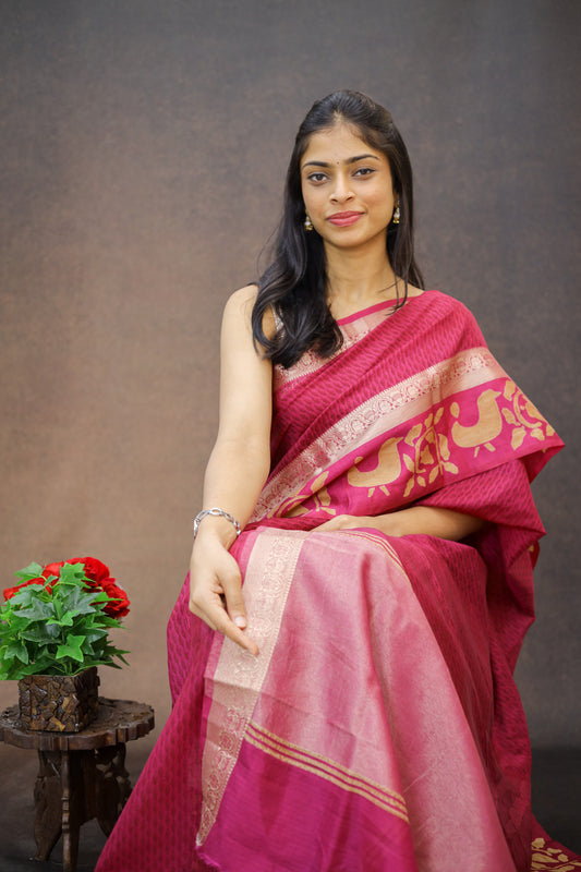 Munga Tussar silk saree