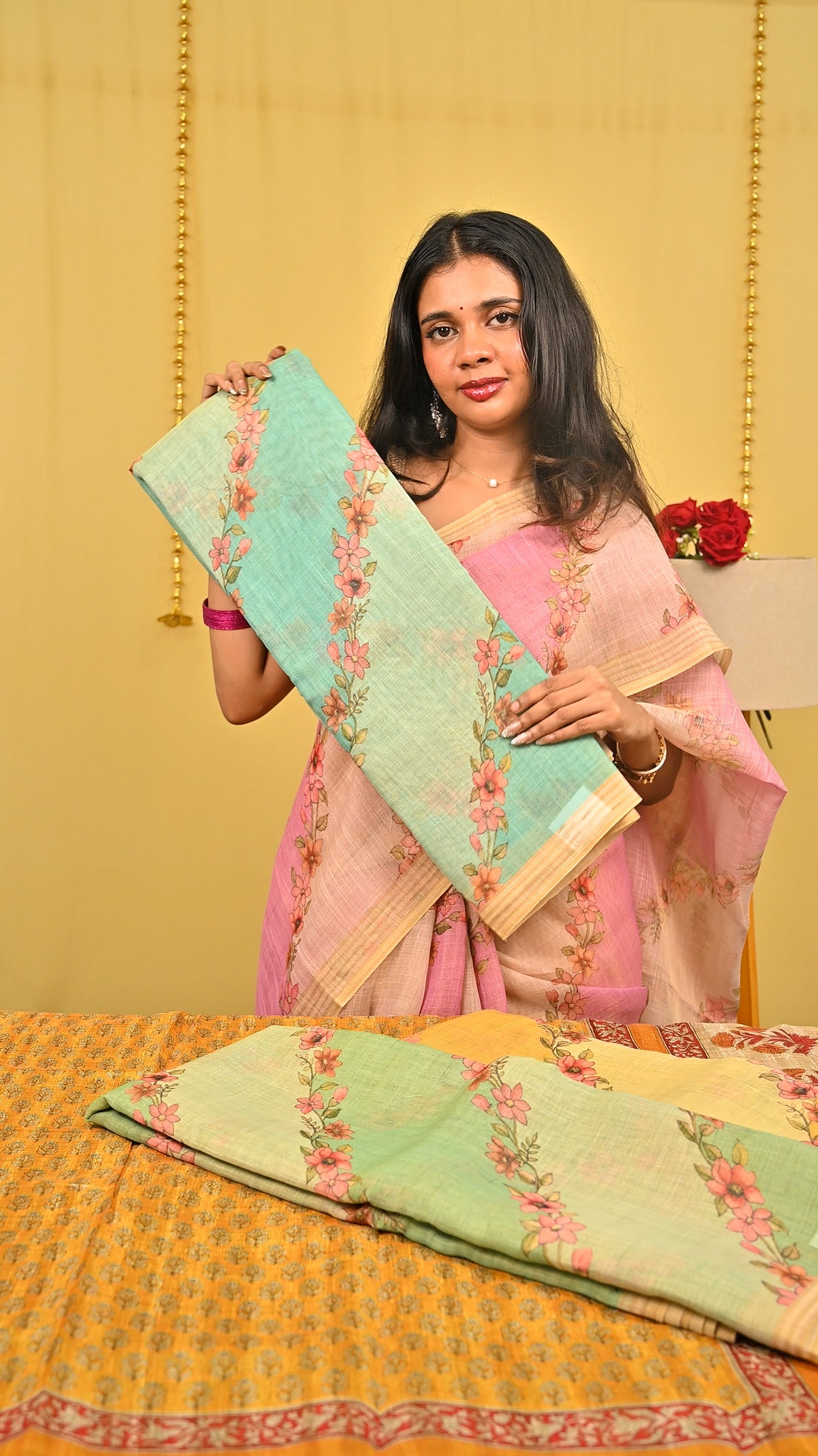 Tissue Linen Saree