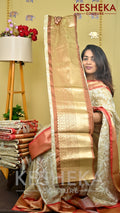 Organza Saree with Kanjivaram saree
