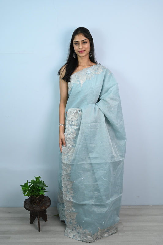 Kota Silk Saree with Applique