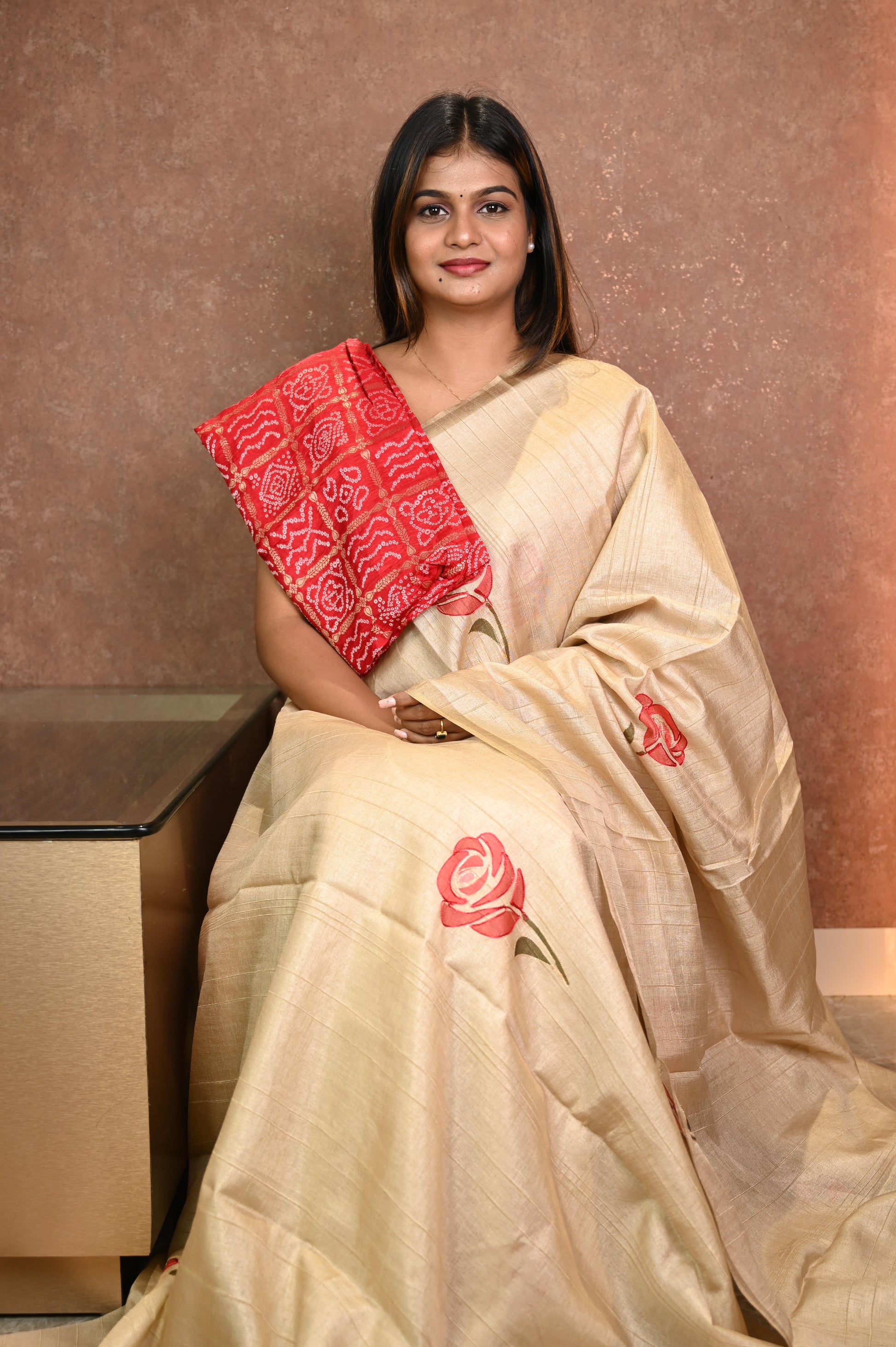 Butter Tussar Saree gold