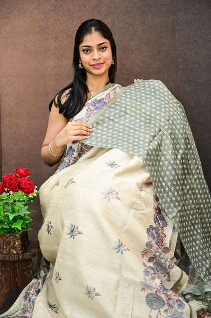 Chanderi Tussar Silk Saree