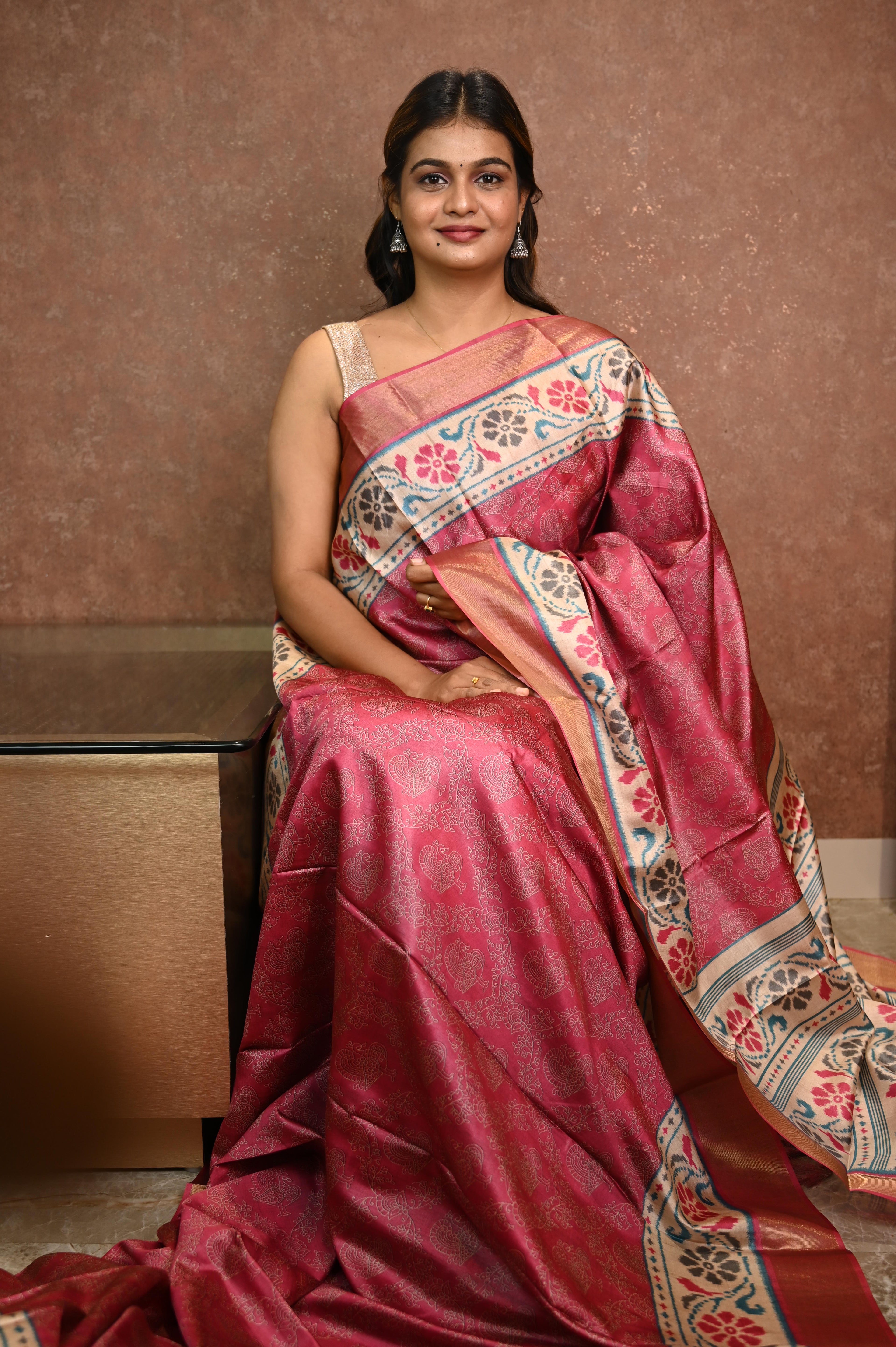 Korean Tussar Silk Sarees