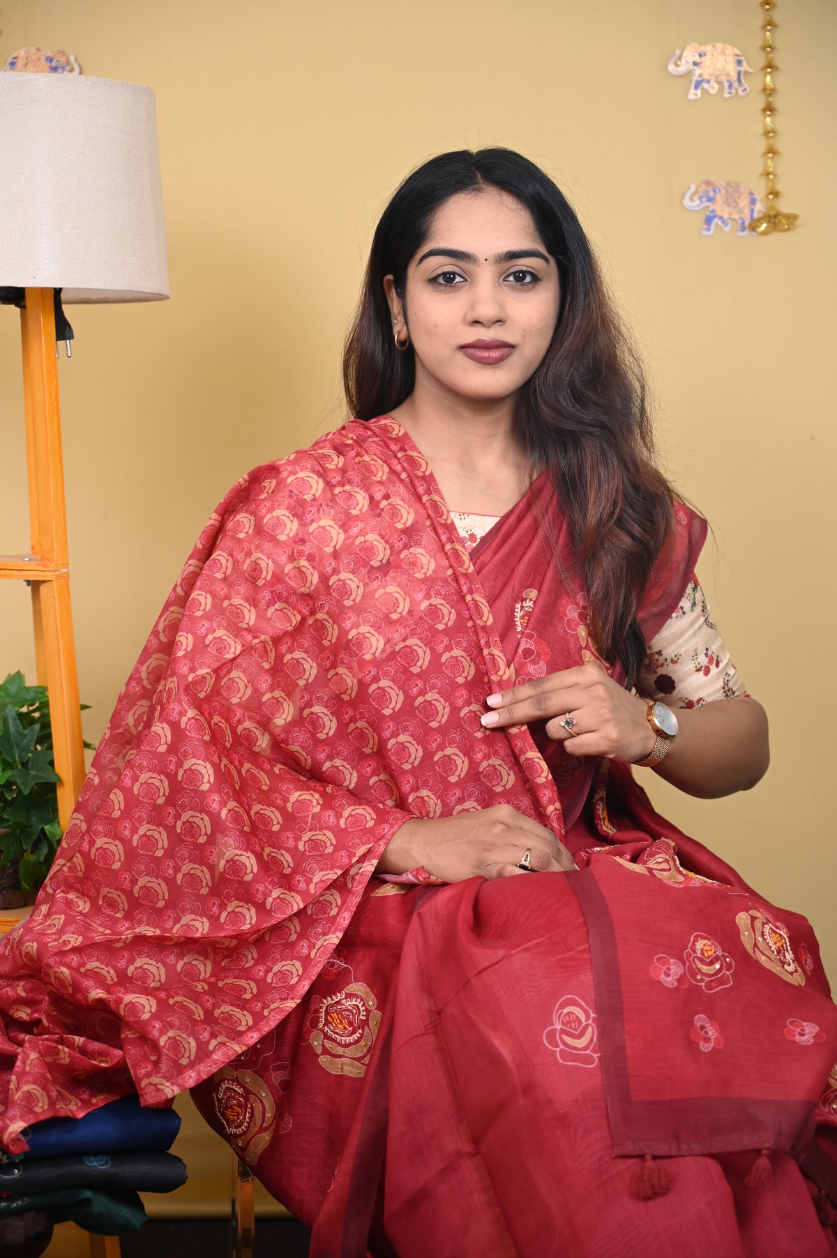 Chanderi Print Saree