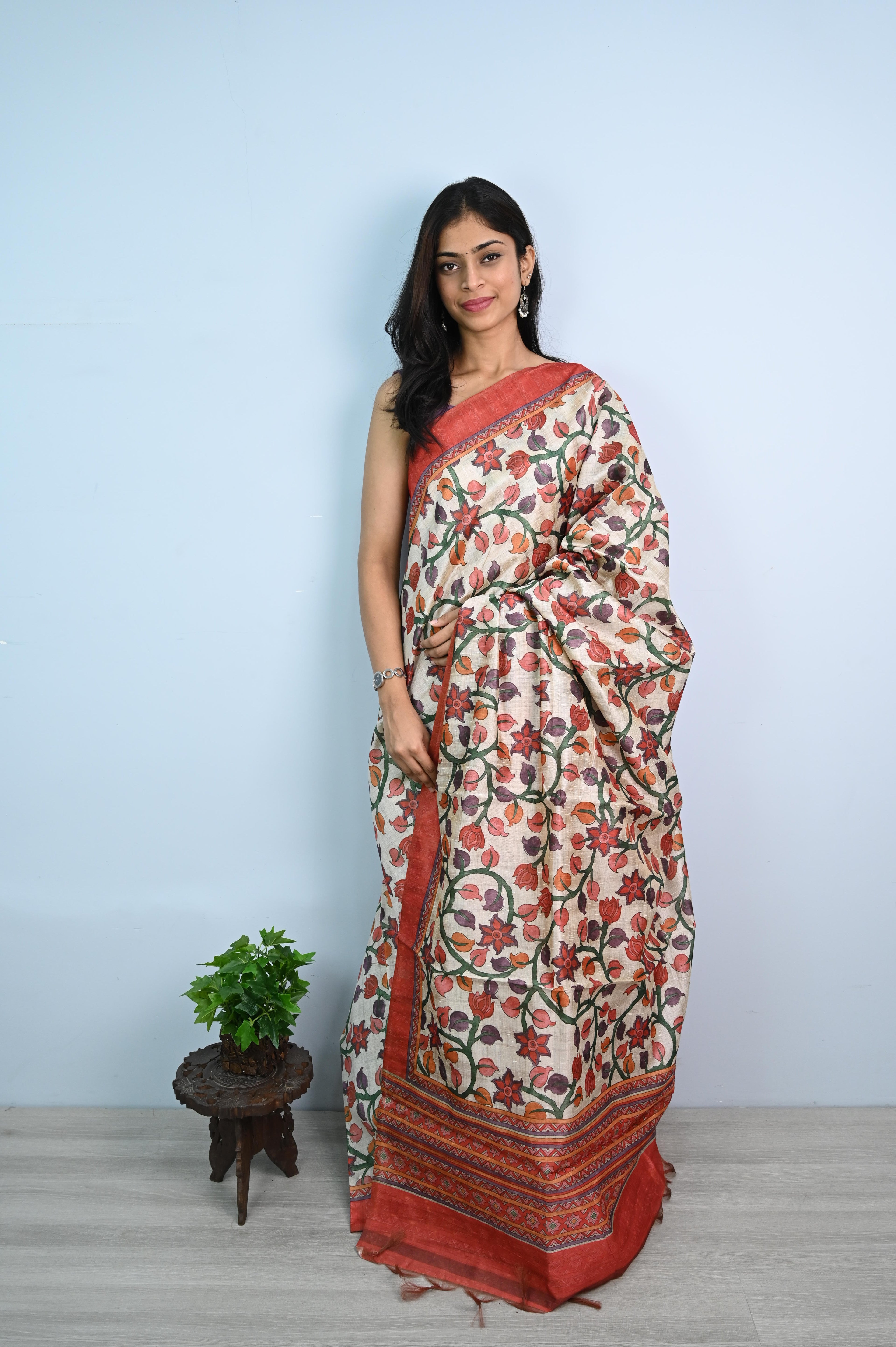 Semi Tussar Silk Saree
