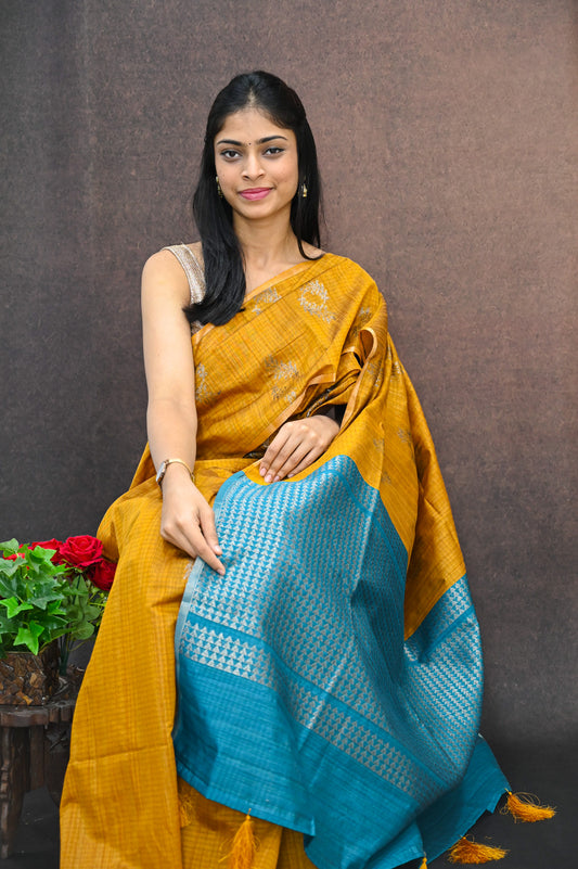 Jute Silk Saree with zari work