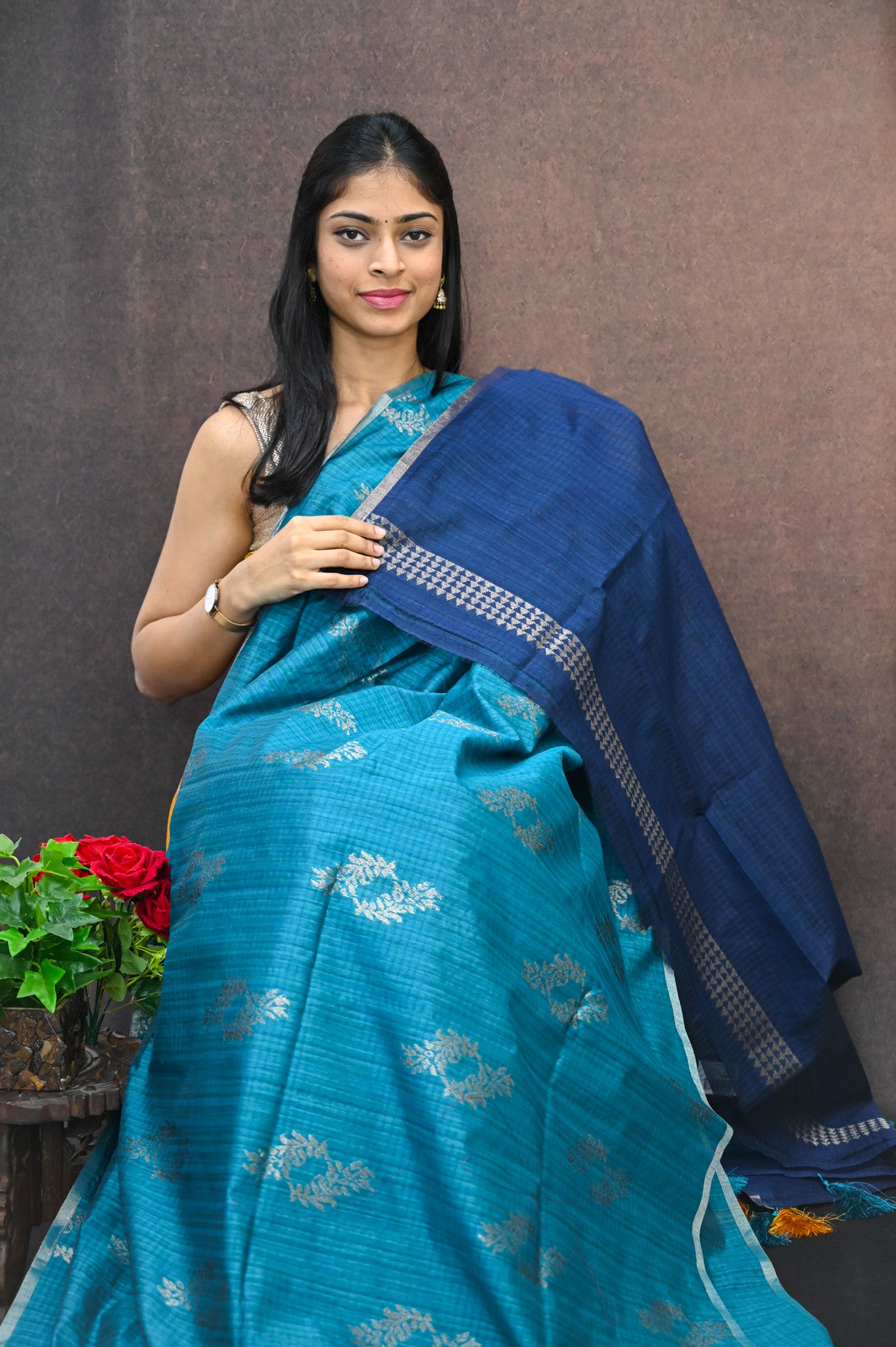 Jute Silk Saree with zari work