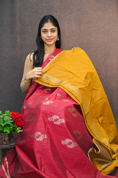 Jute Silk Saree with zari work
