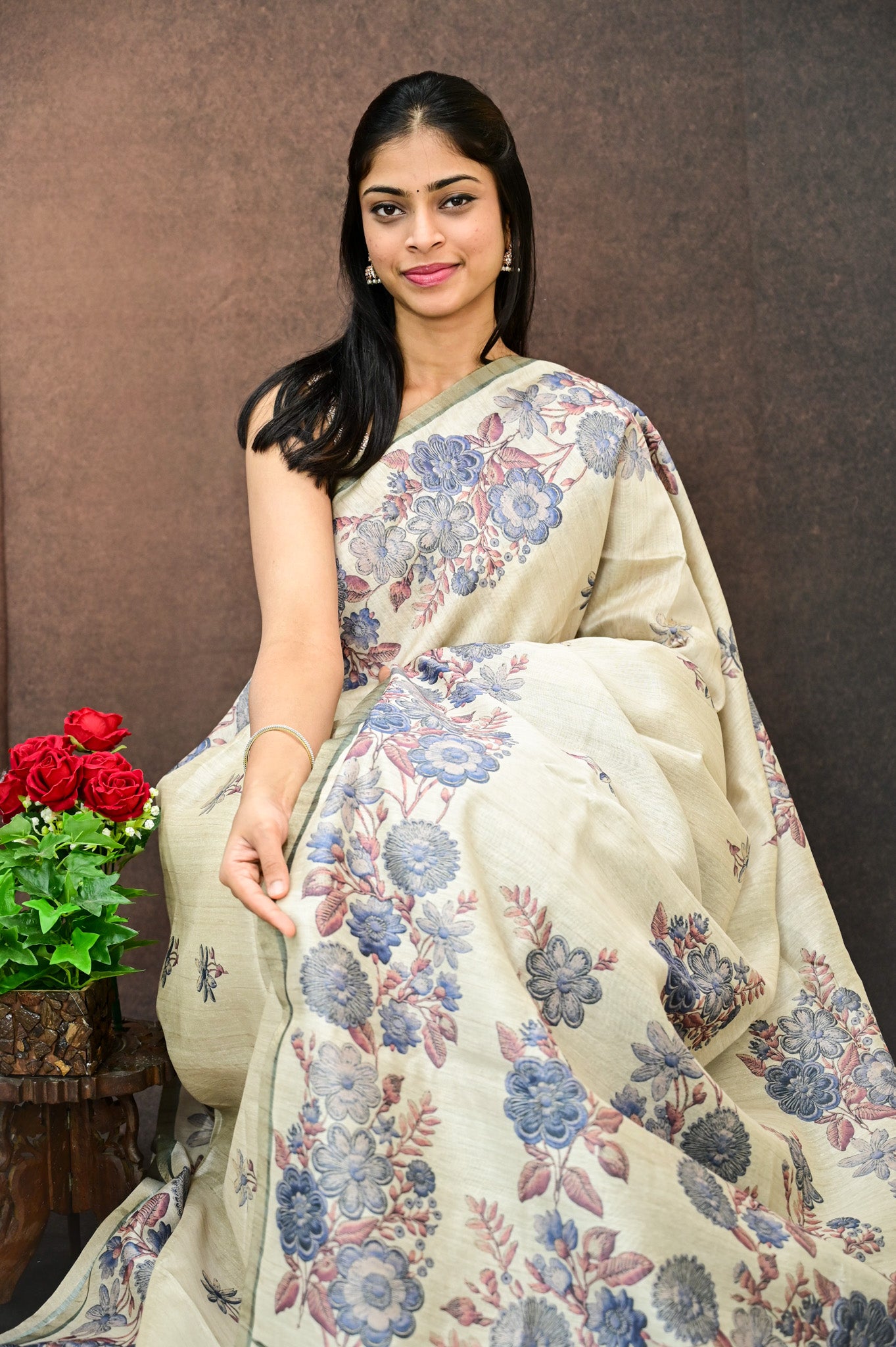 Chanderi Tussar Silk Saree