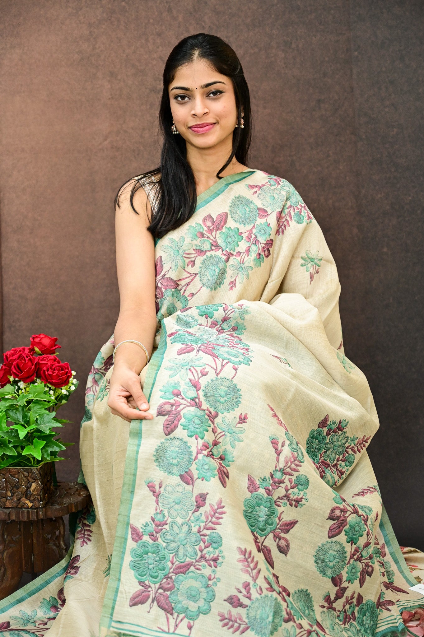 Chanderi Tussar Silk Saree