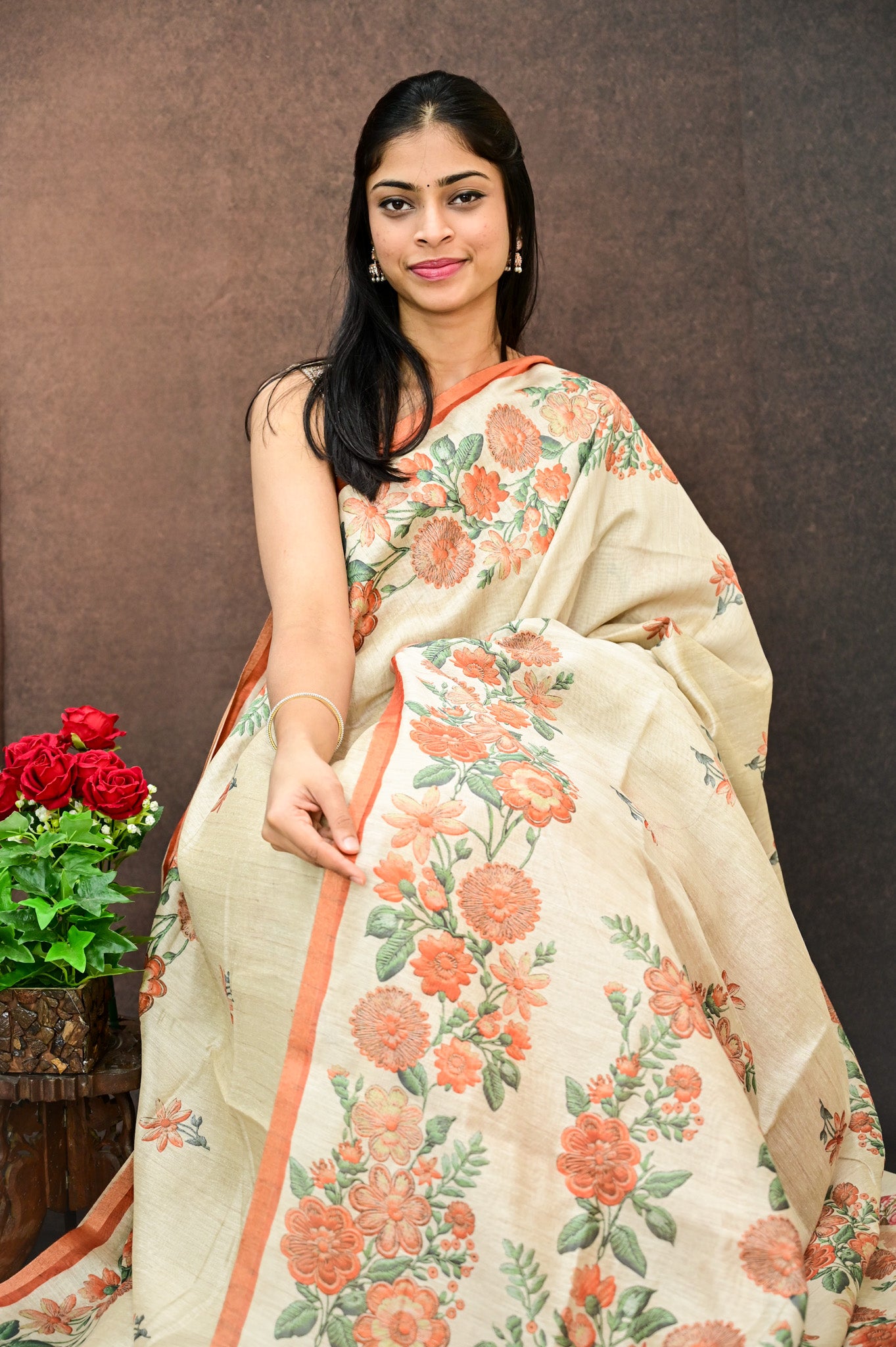Chanderi Tussar Silk Saree