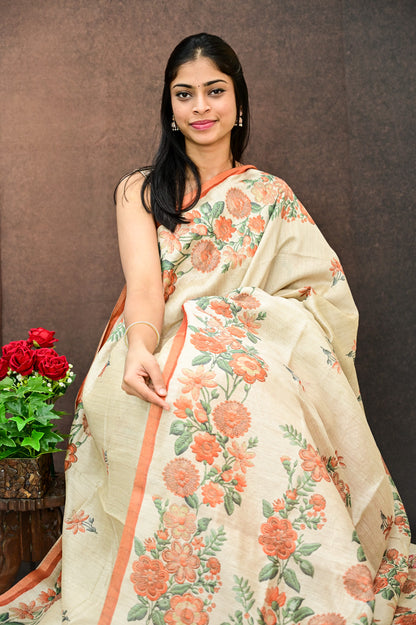 Chanderi Tussar Silk Saree