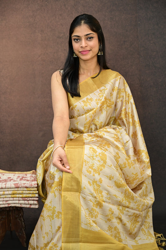 Korea Tussar Silk Sarees