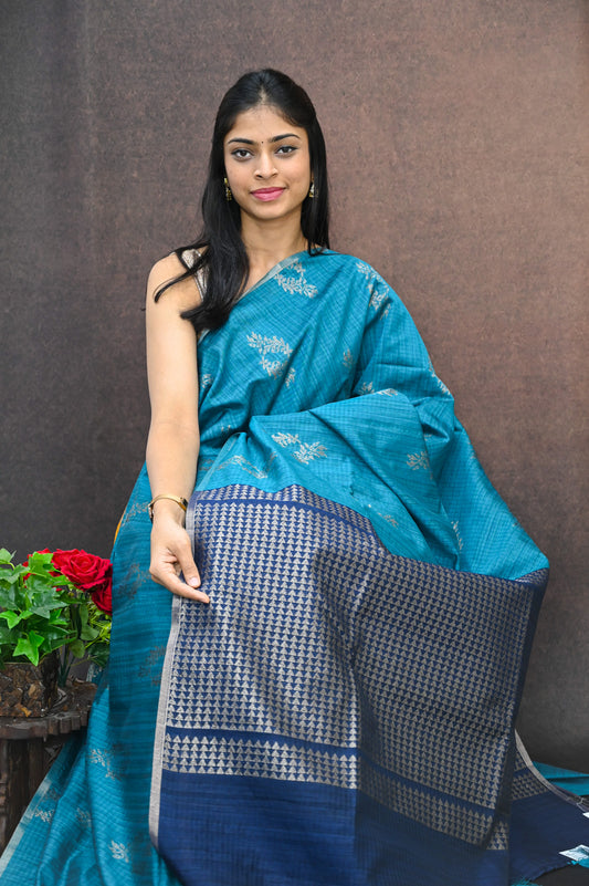 Jute Silk Saree with zari work