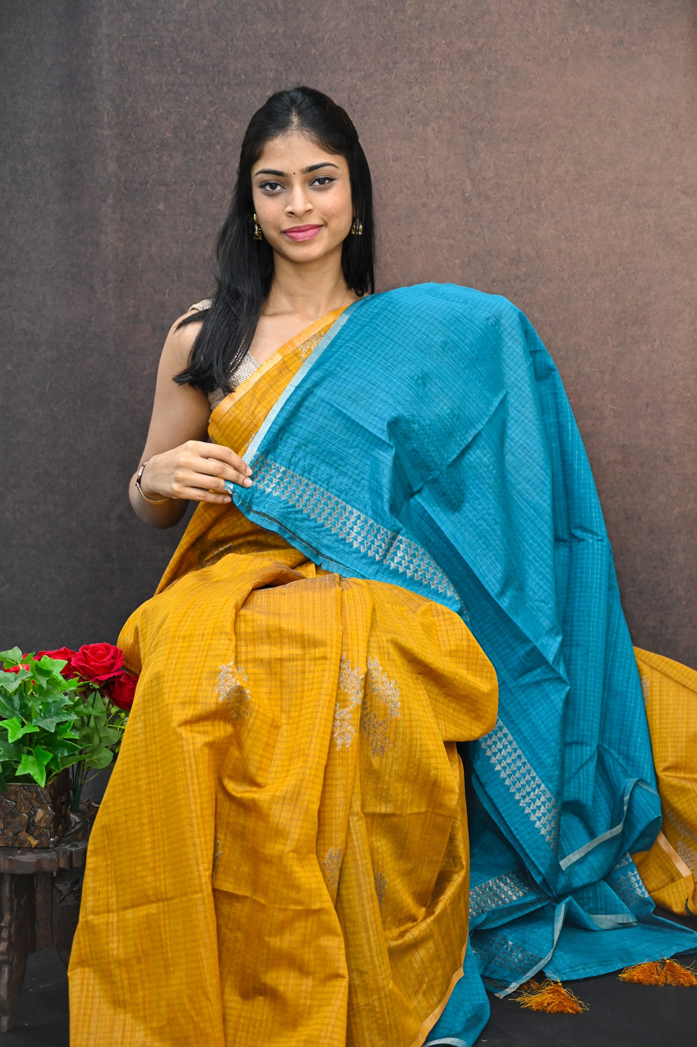 Jute Silk Saree with zari work