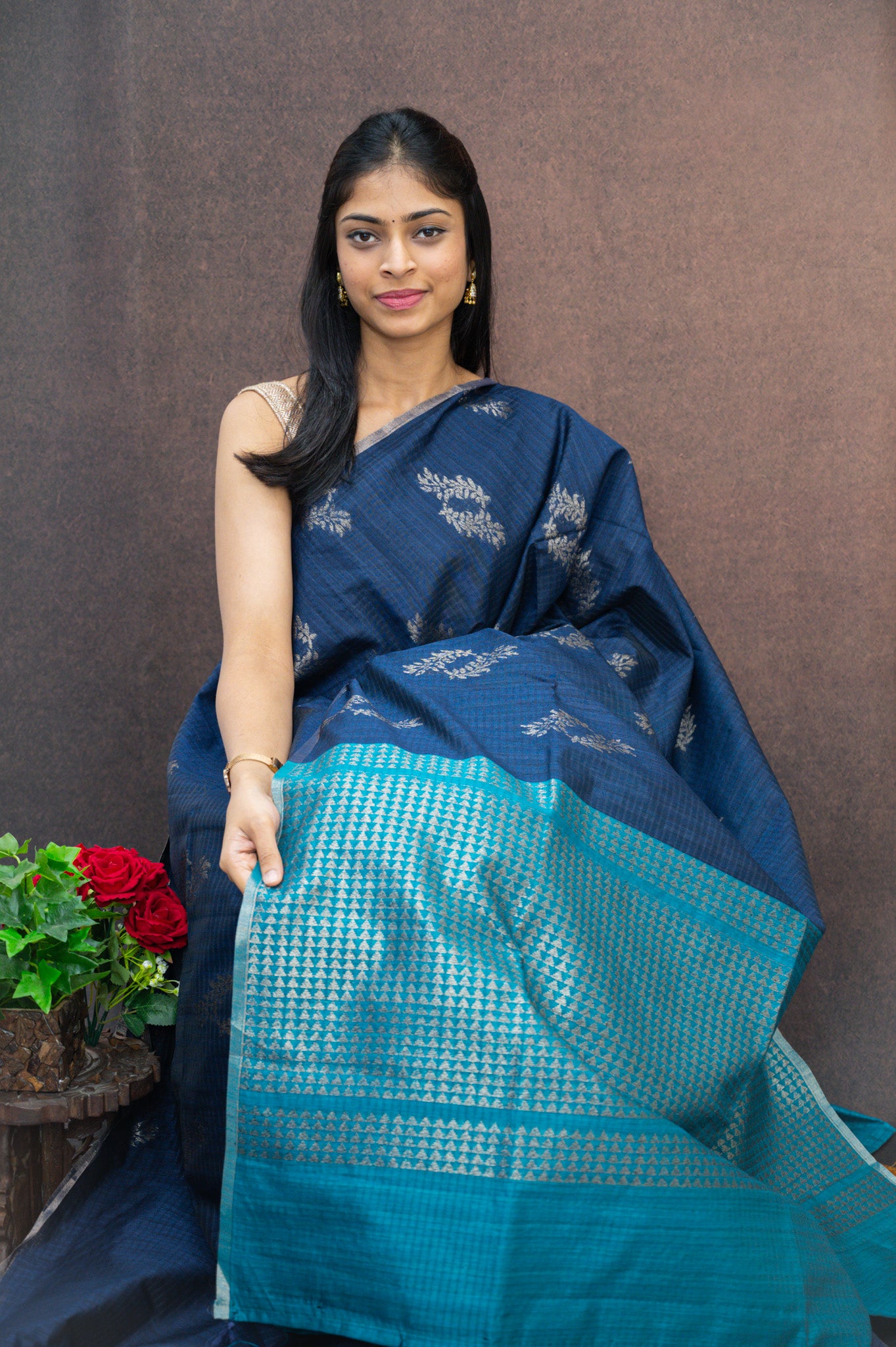 Jute Silk Saree with zari work