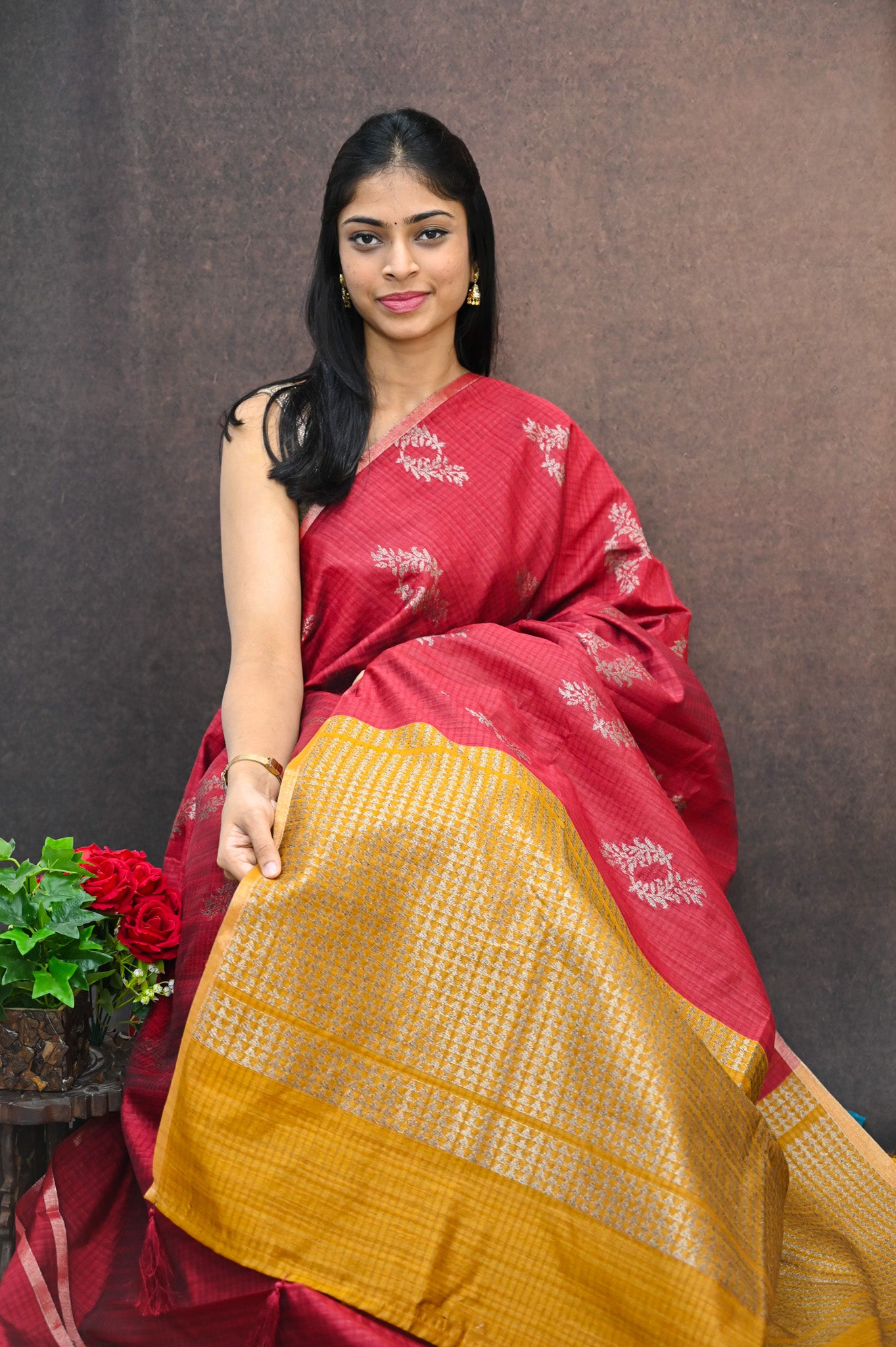 Jute Silk Saree with zari work