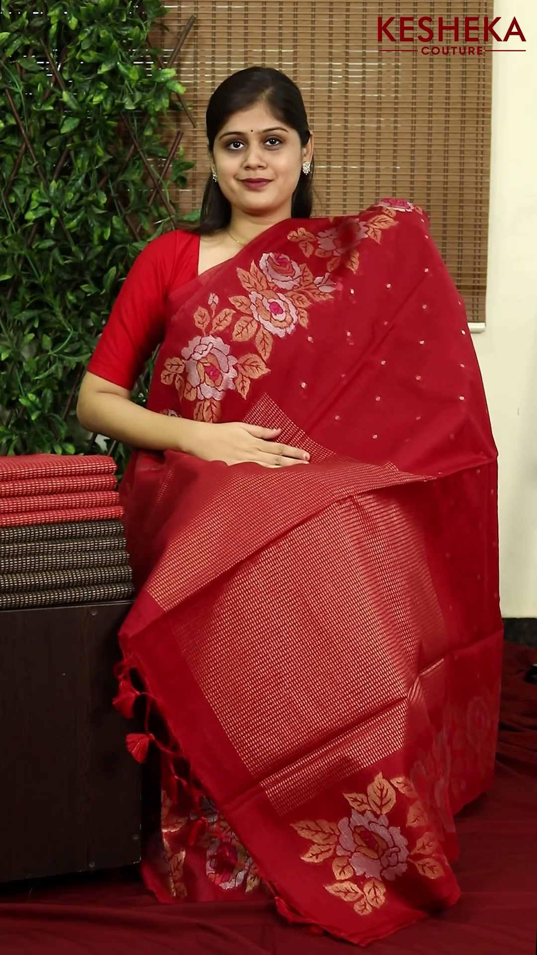 Khadi_Jamdani_-_Red