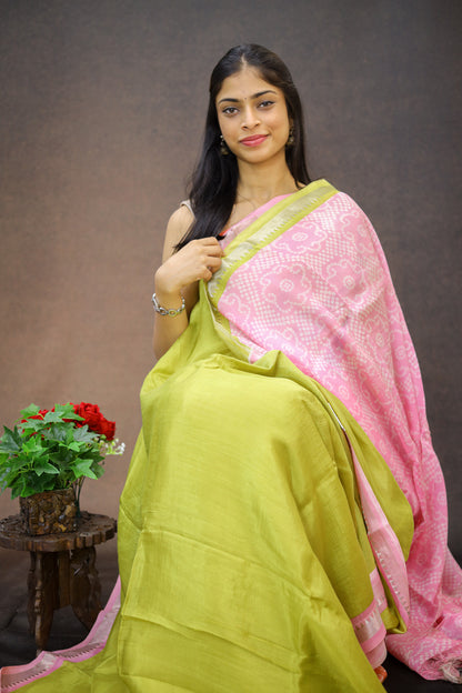 Mangalagiri silk with Bandej Print