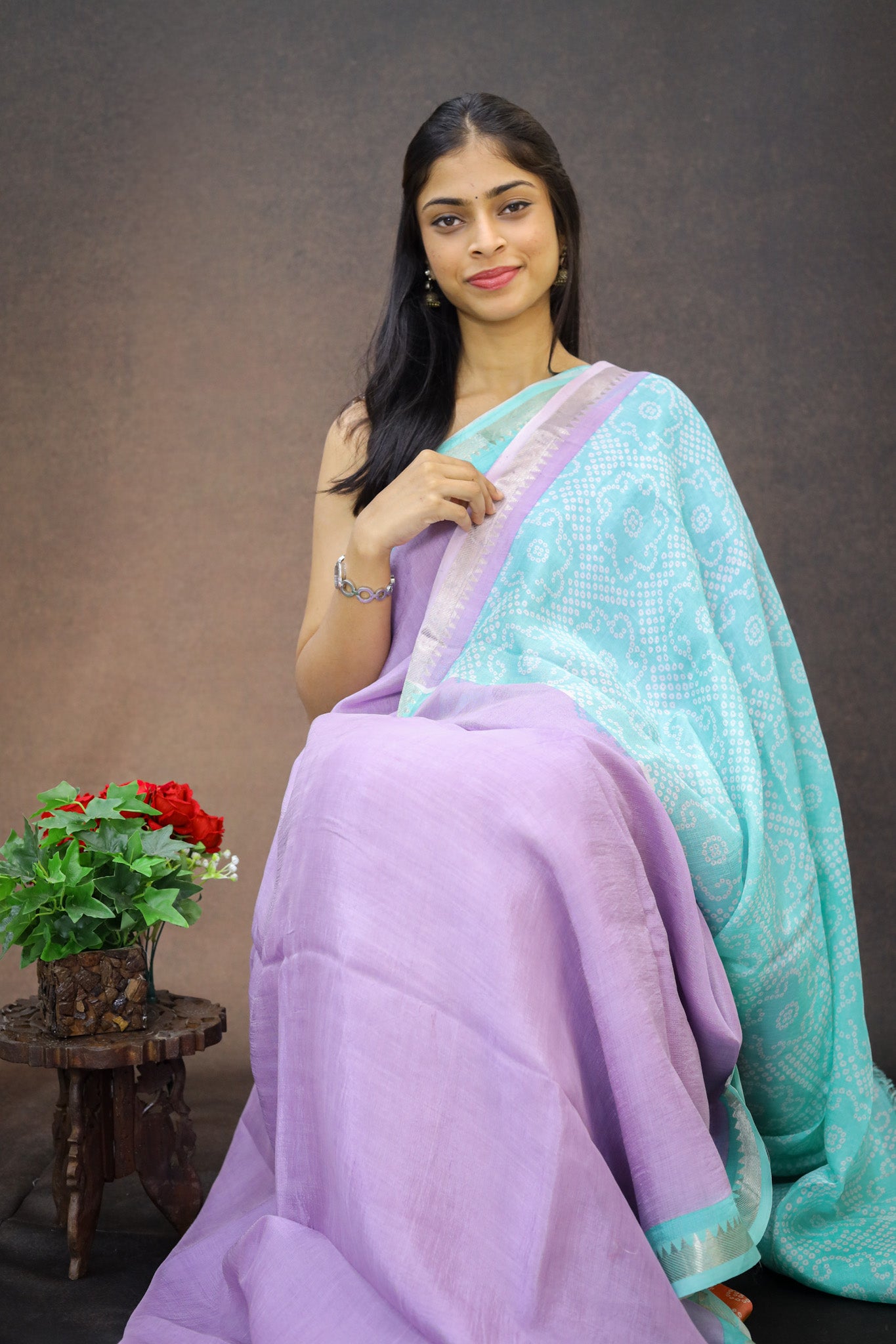 Mangalagiri silk with Bandej Print