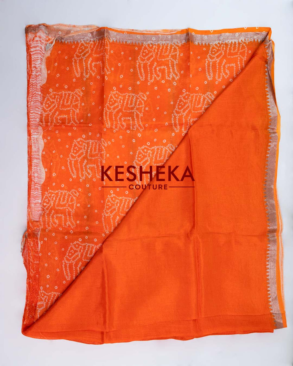 Pure Handloom Mangalagiri Silk Sarees Orange 