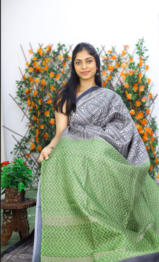 Tussar Checks saree