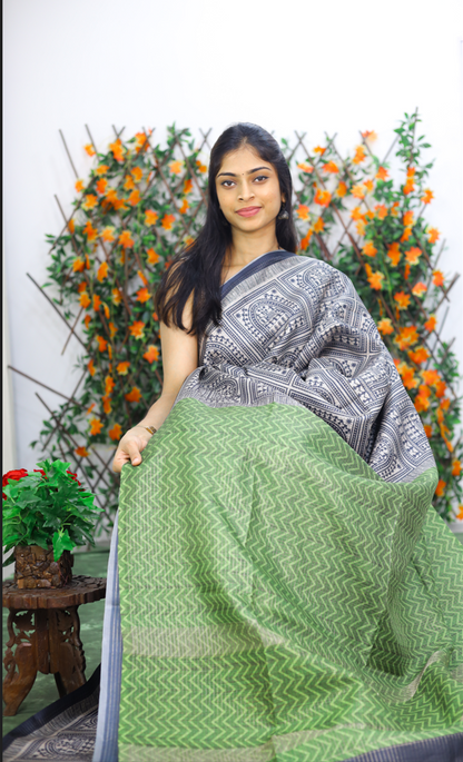 Tussar Checks saree