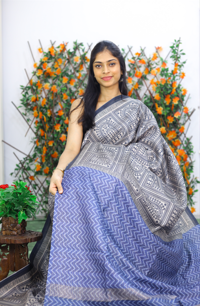Tussar Checks saree