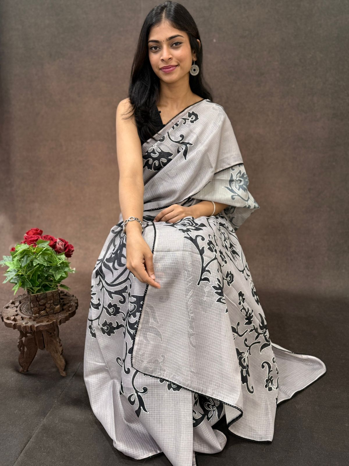 Kota Silk Saree with Applique work