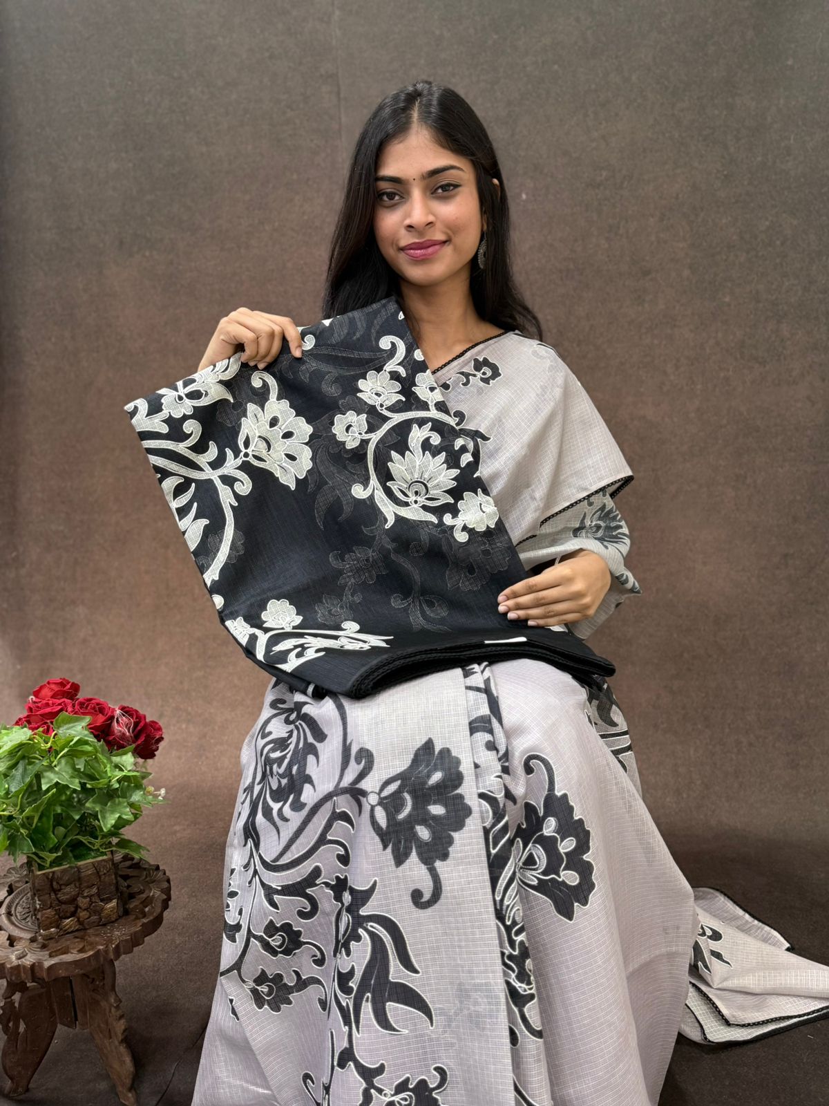 Kota Silk Saree with Applique work