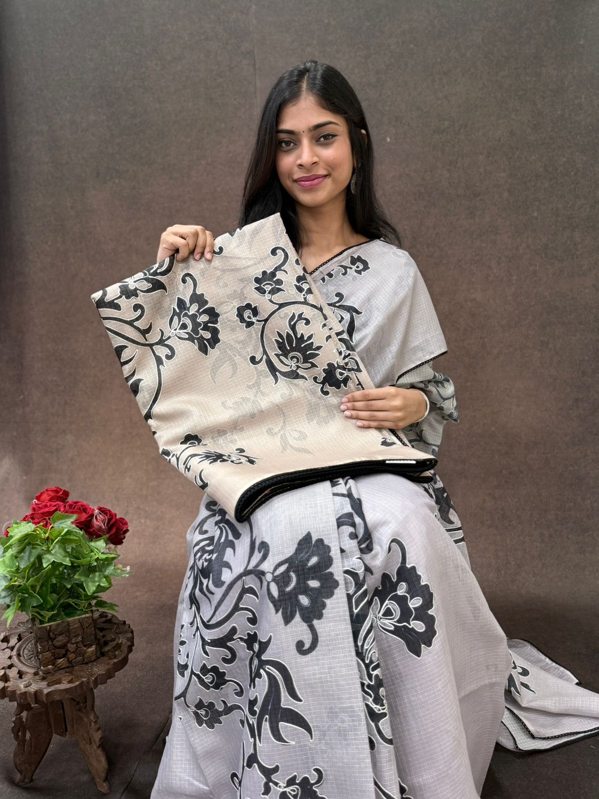 Kota Silk Saree with Applique work