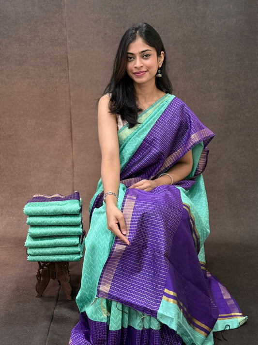 Raw Silk Saree with butta design