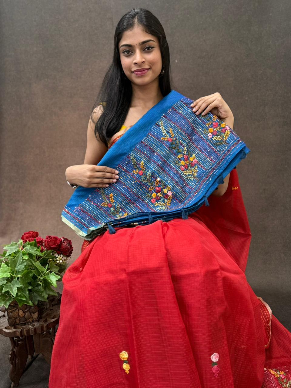 Kota Silk Saree with Embroidey Work