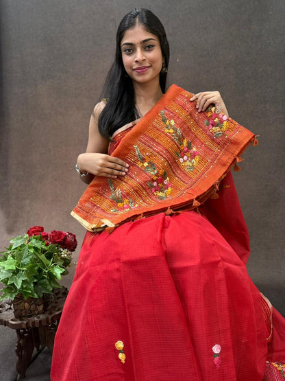 Kota Silk Saree with Embroidey Work