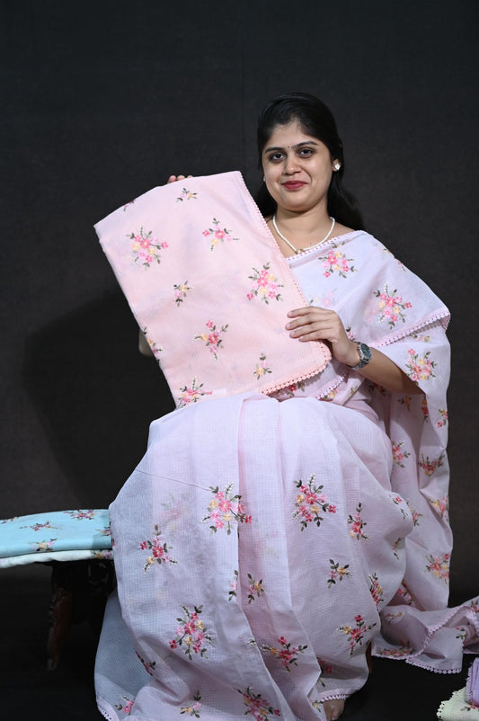 Kota Silk Saree with Embroidey Work