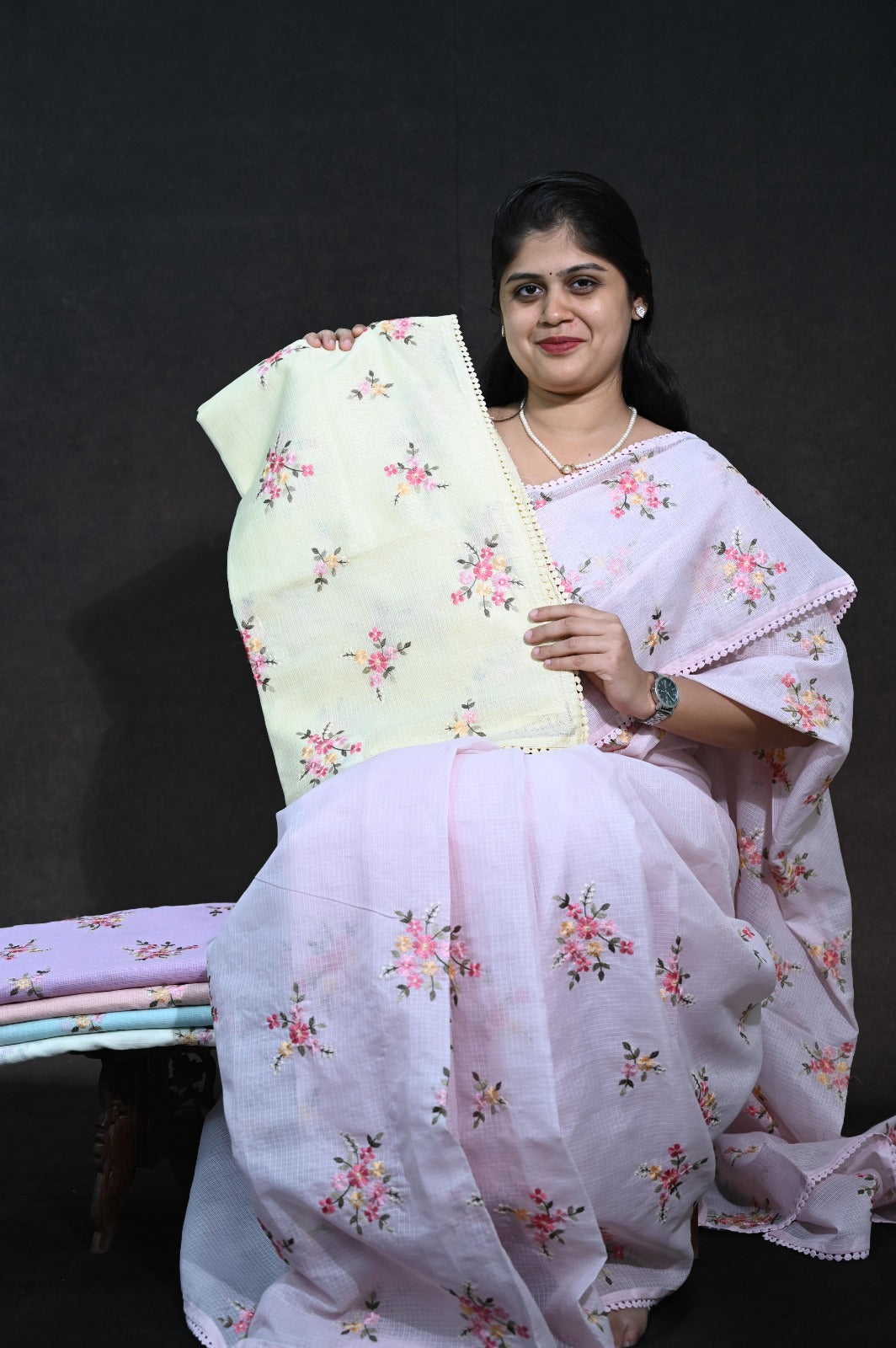 Kota Silk Saree with Embroidey Work