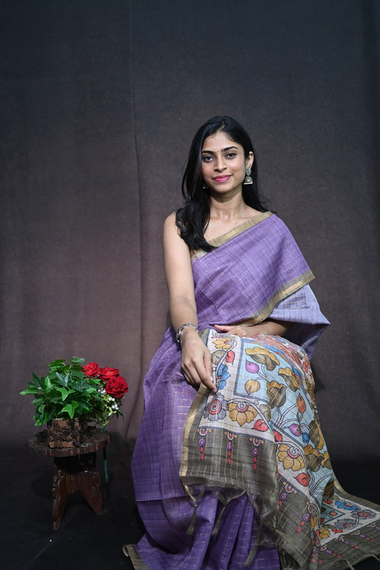 Chanderi Print Saree
