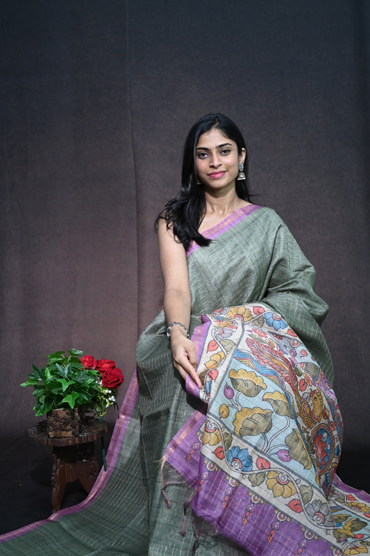 Chanderi Print Saree