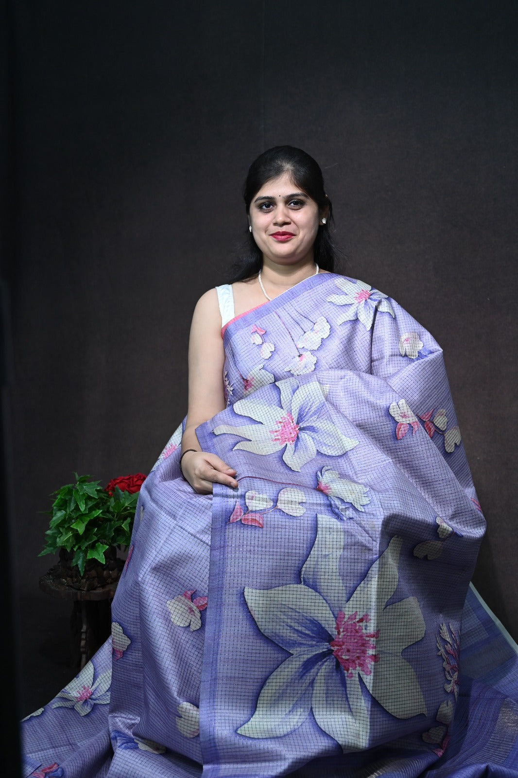 Floral Mist Tussar saree