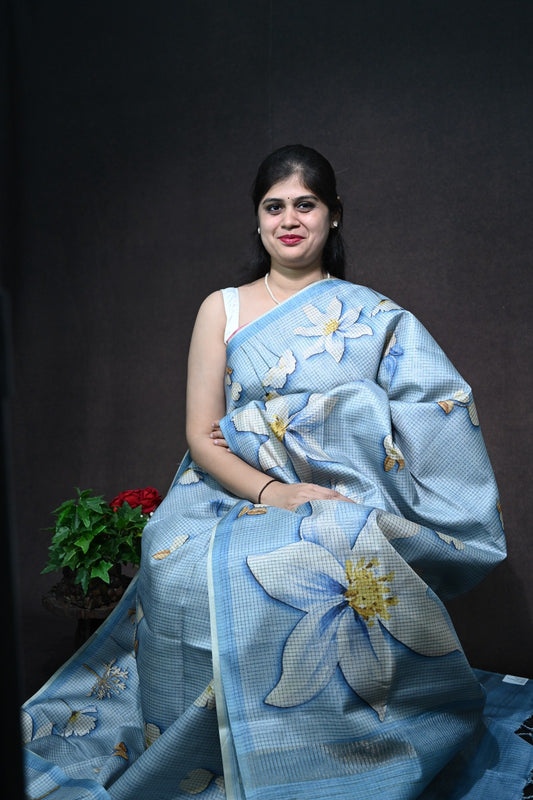Floral Mist Tussar saree